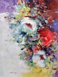 Rubab Naqvi, 18 x 24 inch, Acrylic on Canvas, Floral Painting, AC-RBNQ-008